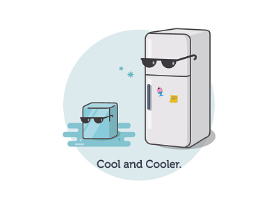 Cool And Cooler cool cooler cube freezer ice illustration sunglasses vector