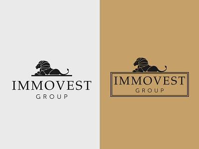 Immovest Group Logo black brand gold group immovest lion logo