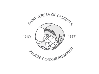 Mother Teresa Emblem illustration monochrome mother outline teresa vector