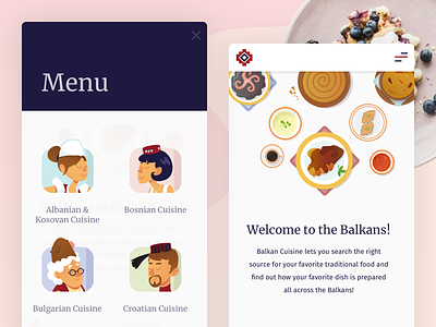 Balkan Cuisine - Presentation balkans cuisine food illustration mobile people product responsive tasty ui ux
