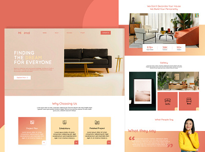 Minimal - Interior Web Design app branding design interior landing page minimal ui ui design uiux ux