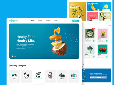Organic Food Shop - Landing Page fruits landing page shop ui ui design uiux webdesign