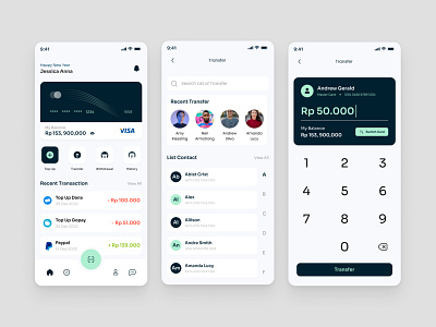 Finance Service - Mobile Apps app apps banking branding design explorations finance graphic design list contact mobile money technologi transfer ui ui design uiux ux