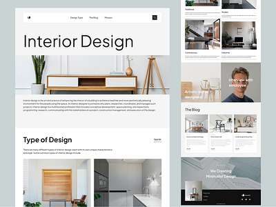 Website Interior Design Landing Page app branding design graphic design interior landing page minimal minimalism minimalist project ui ui design uiux web desaign website