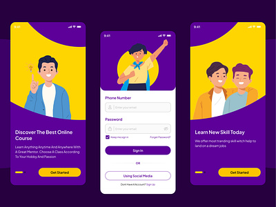 LearnDu - Elearning & Online Class Mobile Apps app course cousers design education elearning illustration learning online course online learning ui ui design uiux user interface ux