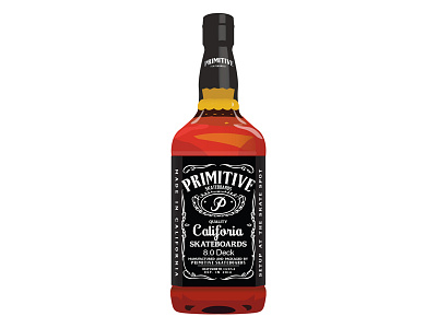 Primitive Bottle bottle graphic illustration jack daniels primitive skateboards