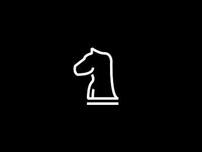 Knight branding chess icon illustration knight line art logo logomark vector