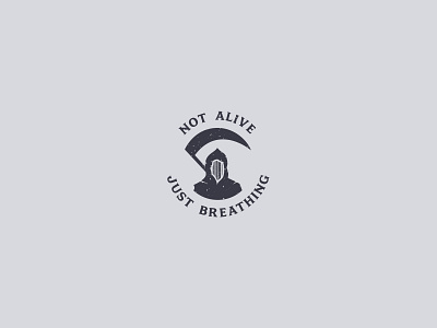 Not Alive, Just Breathing badge branding design graphic illustration logo vector