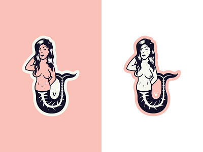 Mermaid Vector design graphic illustration sticker vector
