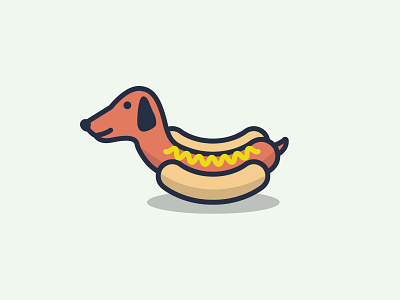 Hot-DOG dog dog illustration graphic hotdog illustration line art logo vector