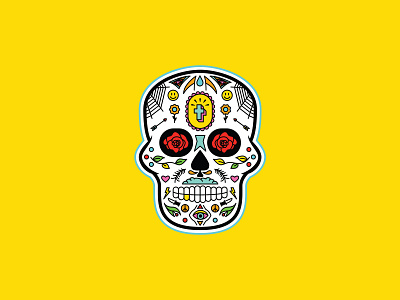 Day Of The Dead Skull design graphic illustration sticker tattoo traditional tattoo vector