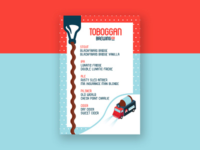 Beer Truck Menu beer brewery design illustration menu toboggan vector