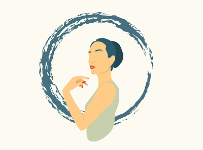 Woman like water design flat illustration minimal vector woman portrait