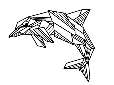 Geometric Dolphin abstract animal design geometric illustration
