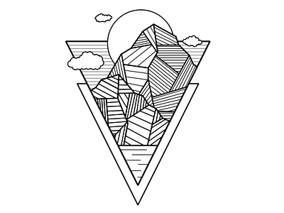 Geometric Mountain abstract design geometric illustration mountain scenery