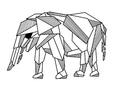 Geometric Elephant abstract animal design elephant geometric illustration