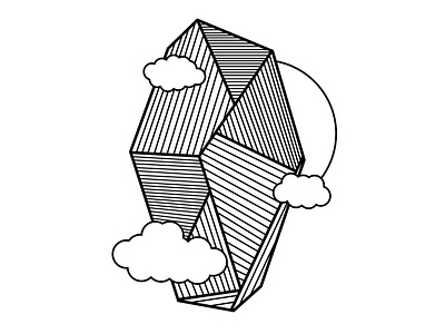 Geometric Crystal design geometric illustration minimal rock