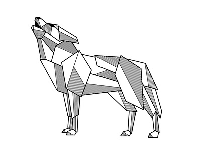 Geometric Wolf animal design geometric minimal