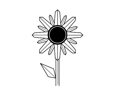 Geometric Sunflower abstract design geometric logo minimal