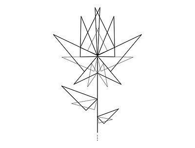 Flower abstract art flower geometric linework minimal modern nature plant tattoo