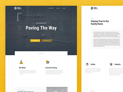 D&J Construction – Website Design & Development austin austin robinson construction design dj gold icons illustration ios icons landing page pattern robinson site ui ux ux ui ux design website yellow