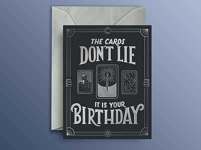 The Cards Dont Lie Birthday Card art licensing greeting card hand lettered hand lettering illustration lettering stationery design