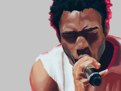 Retro art childish gambino donald glover music painting