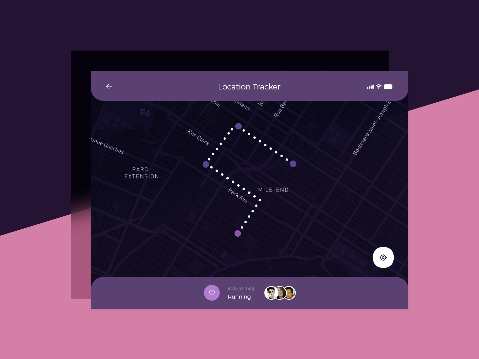 Location Tracker UI by Darius Kasiulynas on Dribbble