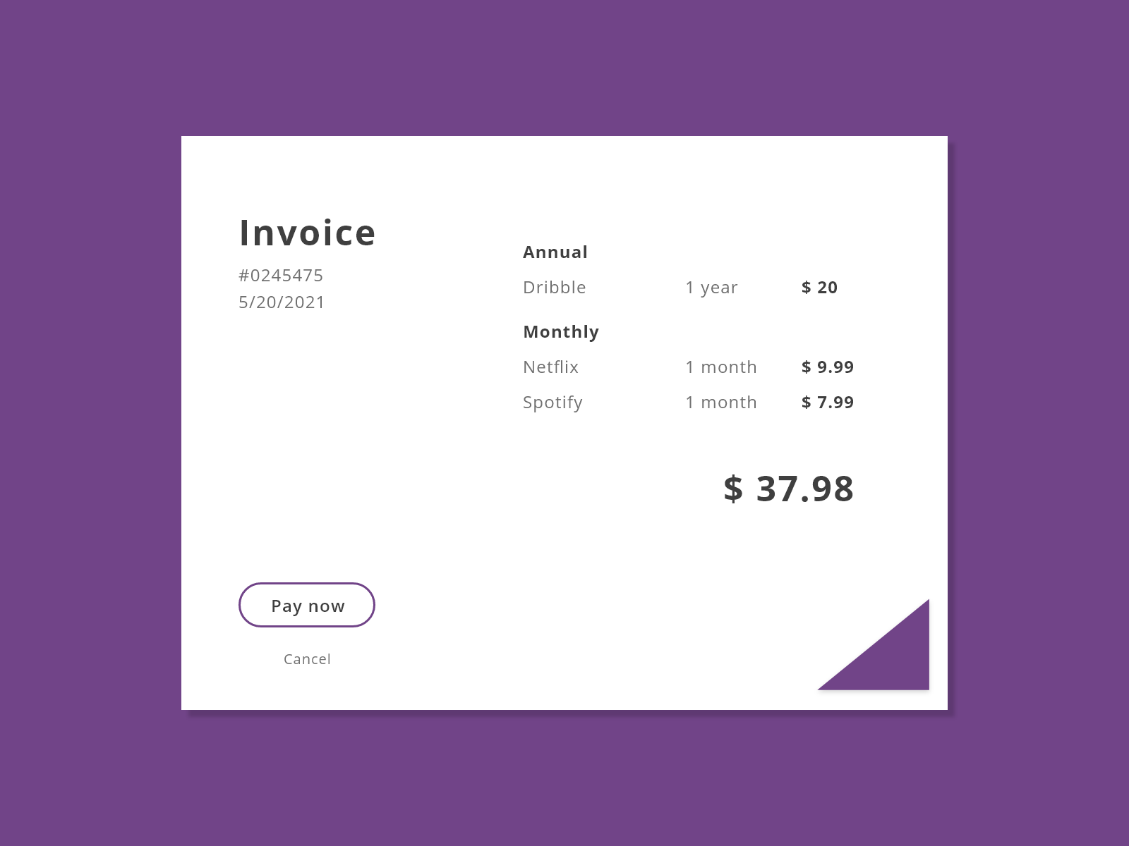Invoice UI by darius95 on Dribbble