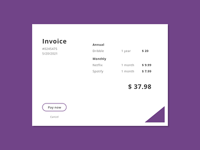 Invoice UI by Darius Kasiulynas on Dribbble