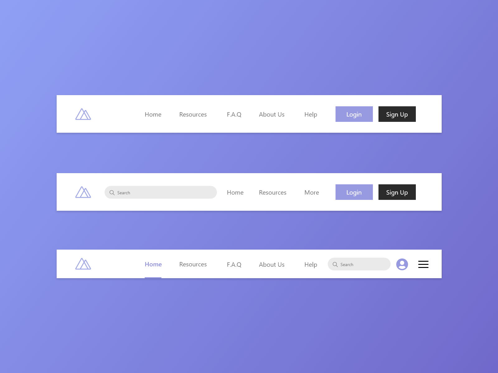 Header Navigation UI by darius95 on Dribbble