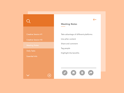 Notes Widget UI app dailyui dailyuichallenge design mobile notepad notes notes widget ui web