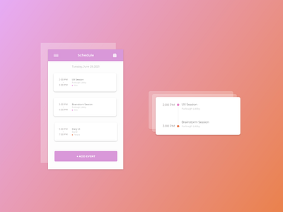 Schedule UI app dailyui dailyuichallenge design mobile schedule ui