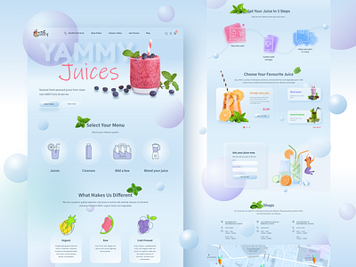 Juice Landing blue cleanses e commerce fresh juice juice app juice landing landing design ui web