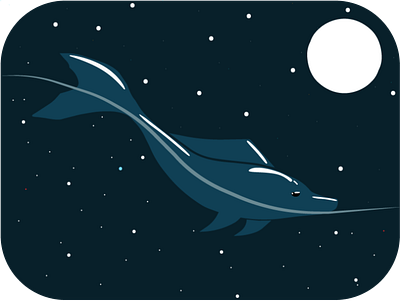step one cosmos design dolphin icon illustration minimal ocean vector