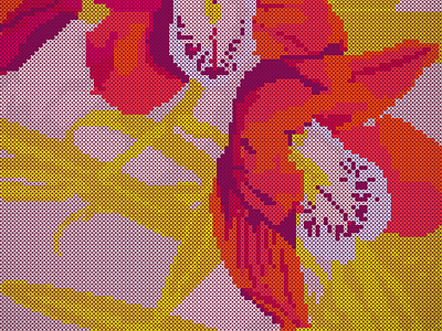 Cross-stitch Orchid bright cross stitch floral flowers illustration illustrator