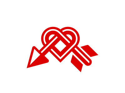 Heart arrow logo archer arrow arrow logo design heart illustration knot logo vector