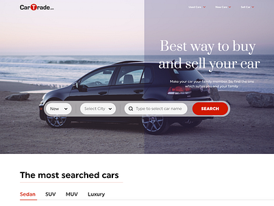 Car Trading website car car trading car trading user interface landing page trade