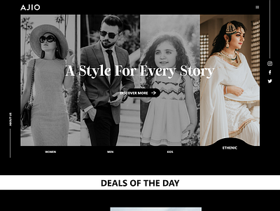 Clothing website clothing ui landing page user interface