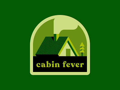 cabin fever badge cabin covid 19 icon illustration lockdown nature outdoor vector