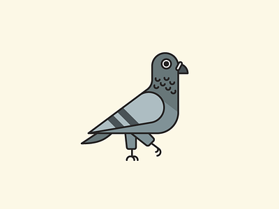 Pigeon Strut bird black flat grey icon illustration line monoline pigeon strut vector