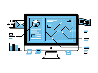 Business As Usual business figures icon illustration line money stats trade vector