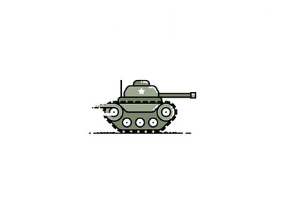 Tank army green icon iconography illustration line tank vector