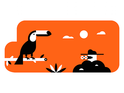 Bird Watching bird explore geometric icon illustration minimal outdoor shapes toucan vector