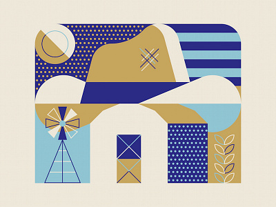 Farm abstract design farm geometric illustration minimal vector