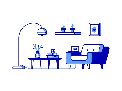 Living Room furniture icon illustration living minimal modern room vector
