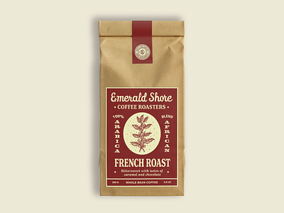 Emerald Shore Coffee Bag branding coffee coffee bag illustraion packaging