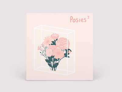 Posies Album Cover adobe botanical cover design flowers graphic design illustration illustrator mock up music pink type