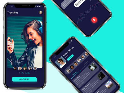 Music App - Adding online Friends design ui ux