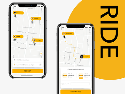 Cab Booking design ios app ui ux